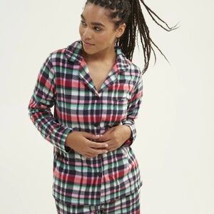 NWT Vera Bradley Ribbons Plaid Cozy Pajama Top